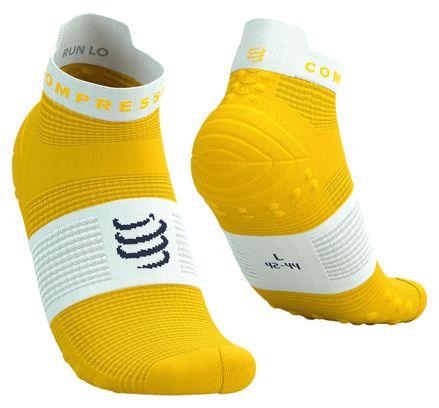Calze Compressport Pro Racing V4.0 Run Low Giallo/Bianco
