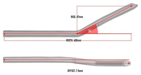 Aerobar Profile Design Sonic Ergo 26A Aluminium Zwart