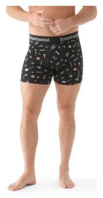 Smartwool Herren Boxershorts Merino Print Schwarz