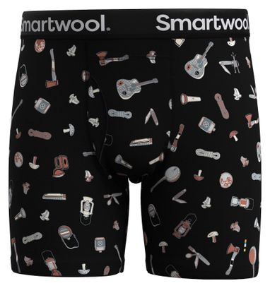 Smartwool Herren Boxershorts Merino Print Schwarz