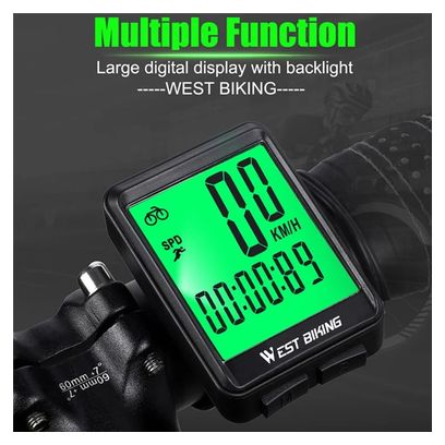 Compteur de vélo sans fil pour VTT et route  écran rétroéclairé étanche