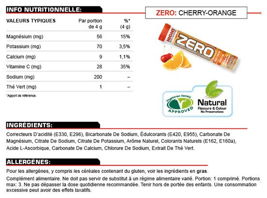 Tabletas energéticas High5 ZERO x20 Cherry Orange