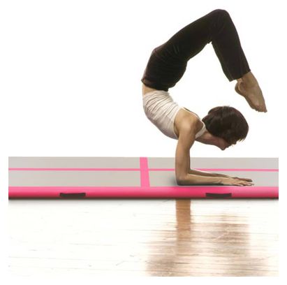 vidaXL Tapis gonflable de gymnastique avec pompe 400x100x10cm PVC Rose