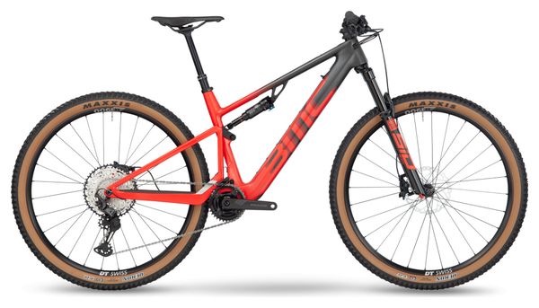 BMC Fourstroke AMP LT Two Electric Full Suspension MTB Shimano Deore XT 12S 360 Wh 29'' Carbon Grau Rot 2023