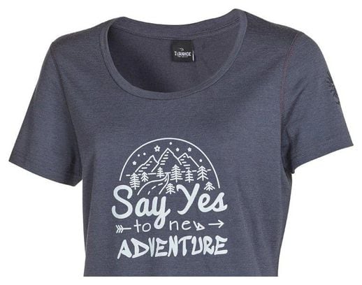 Ivanhoe T-shirt Meja Adventure pour femme-100% laine mérinos-Bleu