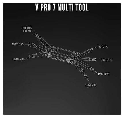 Lezyne V Pro Tool Multi-Tool (7 Functies) Zwart