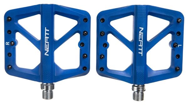 Pair of Neatt Composite 5 Pin Flat Pedals Blue