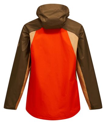 Chaqueta impermeable para hombre Peak Performance Trail Hipe 3L Beige/Verde/Naranja