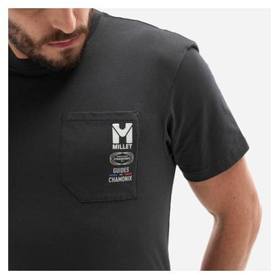 T-shirt Millet Compagnie des guides Chamonix Pocket Noir Homme