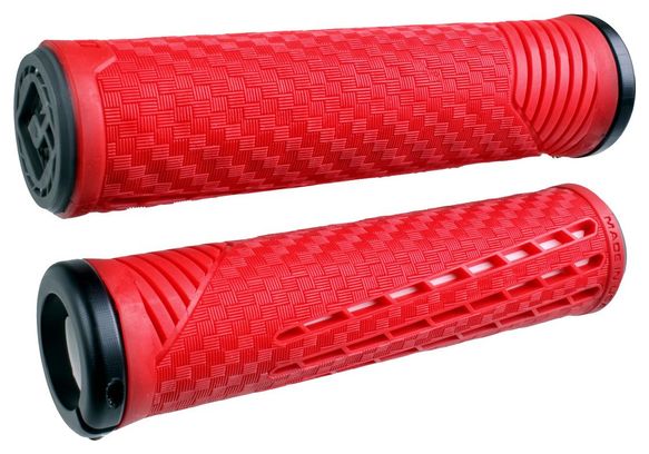 Paar Odi CF V2 Grips.1 Lock On Red / White