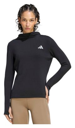 adidas adi365 Essentials Thermoshirt mit Kapuze, schwarz, Damen