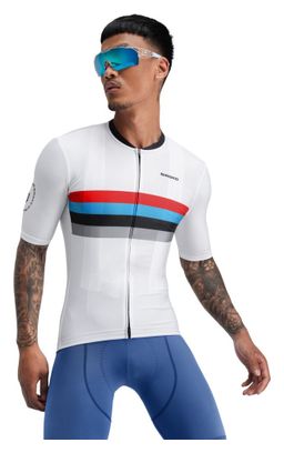 Maillot vélo manches courtes homme Cyclisme M2 Westfalia Blanc