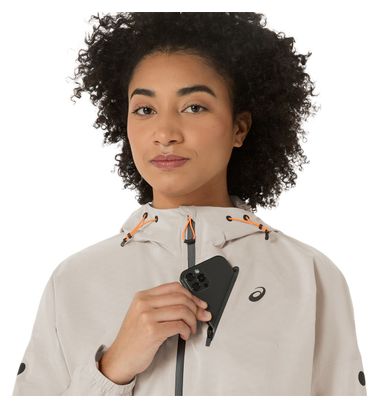 Veste imperméable Asics Fujitrail Elite Blanc Femme