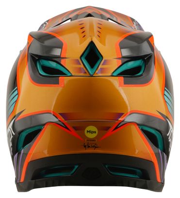 Casque Integral Troy Lee Designs D4 Carbon Mips Crest Gold