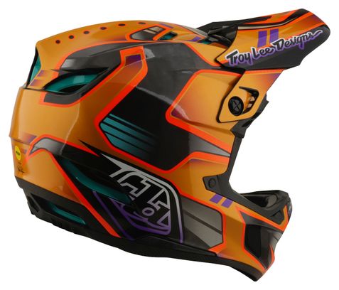 Casque Integral Troy Lee Designs D4 Carbon Mips Crest Gold