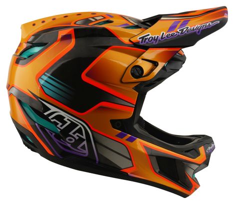 Casque Integral Troy Lee Designs D4 Carbon Mips Crest Gold