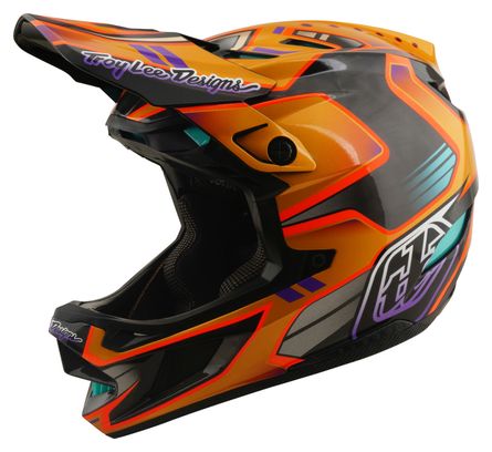 Casque Integral Troy Lee Designs D4 Carbon Mips Crest Gold