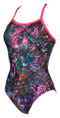Traje de baño de una pieza Arena Mountains Texture Light Drop Back rosa/multicolor