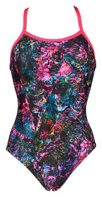 Traje de baño de una pieza Arena Mountains Texture Light Drop Back rosa/multicolor
