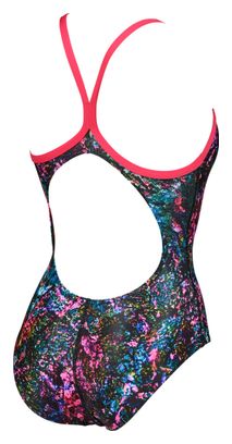 Traje de baño de una pieza Arena Mountains Texture Light Drop Back rosa/multicolor