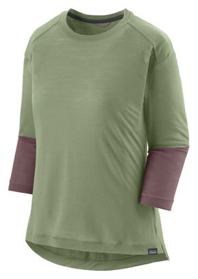 Maillot de manga 3/4 Merino Patagonia para mujer Verde/Morado
