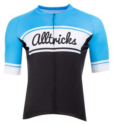 Alltricks Korte Mouwen Jersey Vintage Blauw