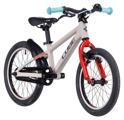 Cube Cubie 160 RT Kids MTB Single Speed 16'' Grijs Rood 2023 3 - 5 jaar oud