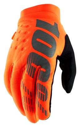 Children&#39;s Long Gloves 100% Brisker Orange Fluo