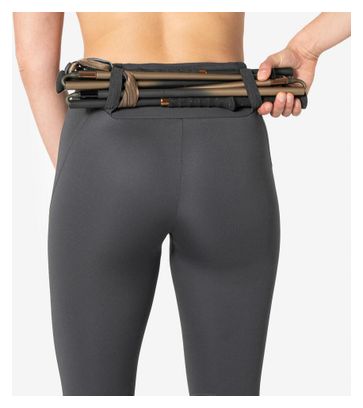 Mallas largas Kiprun Trail Running grises para mujer
