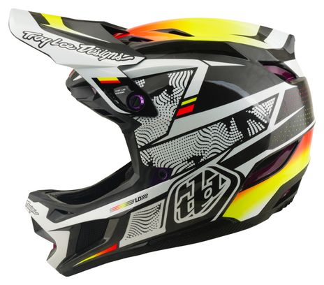Casco integral Troy Lee Designs D4 Carbon con sistema MIPS, modelo Lined Up, color negro