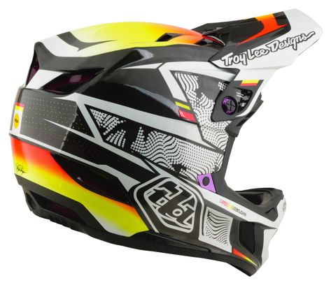 Casco integral Troy Lee Designs D4 Carbon con sistema MIPS, modelo Lined Up, color negro