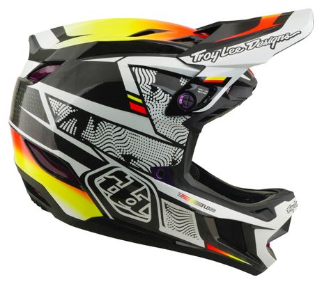 Casco integral Troy Lee Designs D4 Carbon con sistema MIPS, modelo Lined Up, color negro
