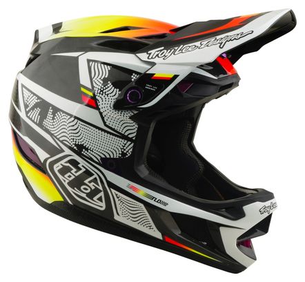 Casco integral Troy Lee Designs D4 Carbon con sistema MIPS, modelo Lined Up, color negro