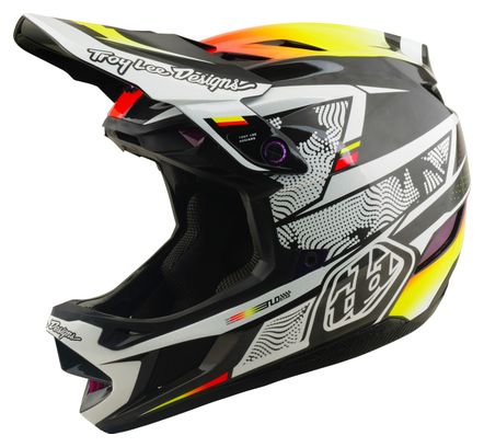 Casco integral Troy Lee Designs D4 Carbon con sistema MIPS, modelo Lined Up, color negro