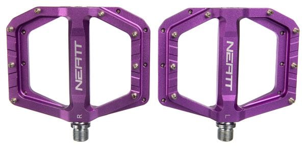 Paar Neatt Oxygen V2 Flat Pedals 8 Spikes Purple