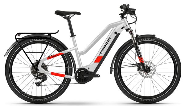 Electric VTC Haibike Trekking 7 Trapez 27.5' 630Wh Shimano Deore M5100 11V Gray / Red 2021