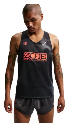 Camiseta sin mangas Nike AeroSwift Zone para hombre, negro/rojo