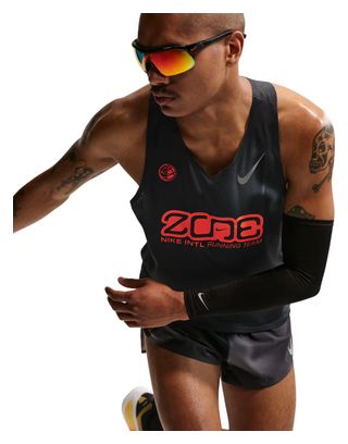Camiseta sin mangas Nike AeroSwift Zone para hombre, negro/rojo