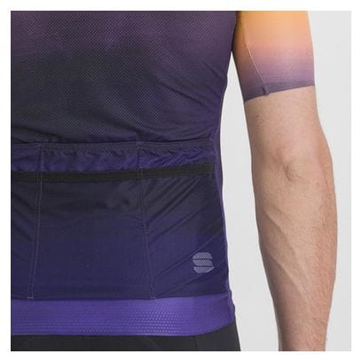 Sportful Flow Supergiara Short Sleeve Jersey Purple/Yellow