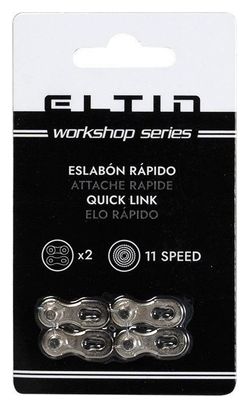 Eltin Pack Attaches Rapides Chaine 11 Vitesses argent