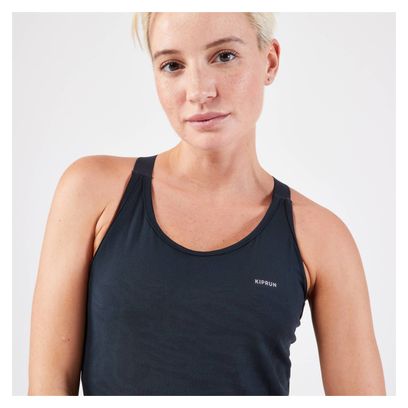 Camiseta sin mangas de running para mujer Kiprun Run 500 Comfort Negra