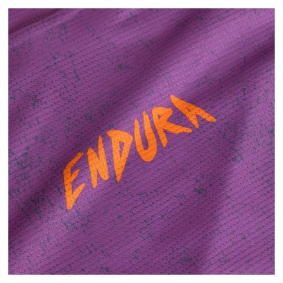 Maglia a maniche corte Endura Singletrack Print viola da donna