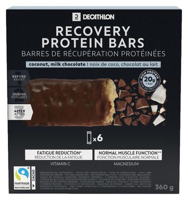 Barres protéinées Decathlon Nutrition Chocolat/Coco 6x60g