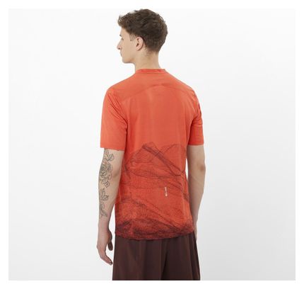 Maillot manches courtes Salomon S/Lab Ultra Print Rouge Homme