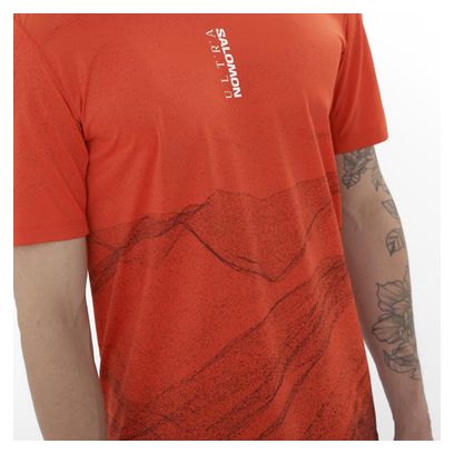 Maillot manches courtes Salomon S/Lab Ultra Print Rouge Homme