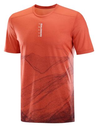 Maillot manches courtes Salomon S/Lab Ultra Print Rouge Homme