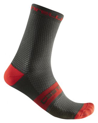 Castelli Superleggera T 12 Socks Khaki / Red