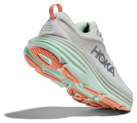 Hoka Bondi 8 Running-Schuhe Grau/Blau Damen