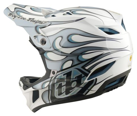Casco integrale Troy Lee Designs D4 Composite Mips Torched bianco/argento