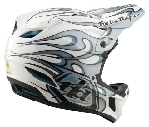 Casco integrale Troy Lee Designs D4 Composite Mips Torched bianco/argento